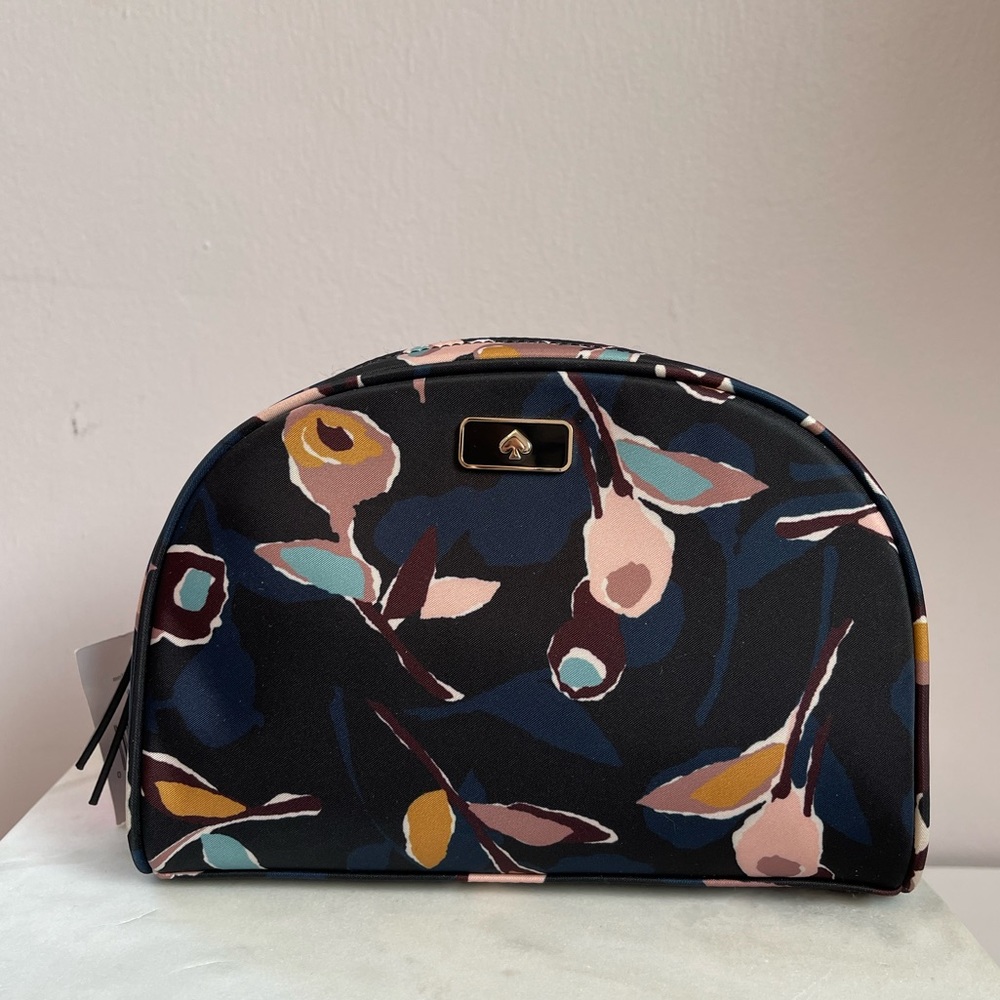 NWT Kate Spade dawn paper rose medium dome cosmetic case